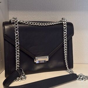 Michael Kors Black Crossbody Bag with Silver Chain